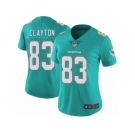 Women's Nike Miami Dolphins #83 Mark Clayton Vapor Untouchable Limited Aqua Green Team Color NFL Jersey