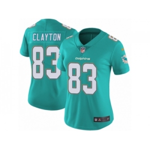 Women's Nike Miami Dolphins #83 Mark Clayton Vapor Untouchable Limited Aqua Green Team Color NFL Jersey