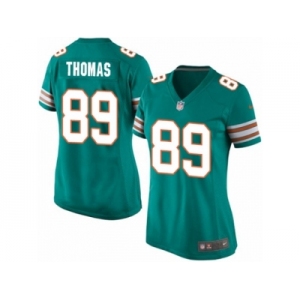 Women's Nike Miami Dolphins #89 Julius Thomas Game Aqua Green Alternate NFL Jersey