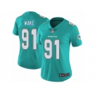 Women's Nike Miami Dolphins #91 Cameron Wake Vapor Untouchable Limited Aqua Green Team Color NFL Jersey