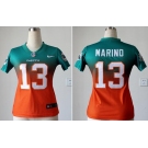 nike women nfl jerseys miami dolphins #13 marino green-orange[nike drift fashion][second version]