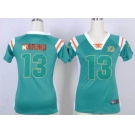 nike women nfl jerseys miami dolphins #13 marino green[fashion Rhinestone sequins]