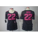 nike women nfl jerseys miami dolphins #22 bush dk.grey[breast cancer awareness]