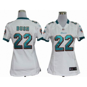 nike women nfl jerseys miami dolphins #22 bush white[nike]