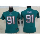 nike women nfl jerseys miami dolphins #91 wake green[new nike limited]