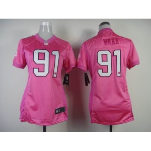 nike women nfl jerseys miami dolphins #91 wake pink[2012 nike love]