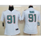 nike women nfl jerseys miami dolphins #91 wake white[new nike limited]