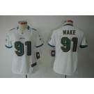 nike women nfl jerseys miami dolphins #91 wake white[nike limited]