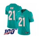 Youth Miami Dolphins #21 Eric Rowe Aqua Green Team Color Vapor Untouchable Limited Player 100th Season Football Jersey