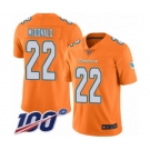 Youth Miami Dolphins #22 T.J. McDonald Limited Orange Rush Vapor Untouchable 100th Season Football Jersey