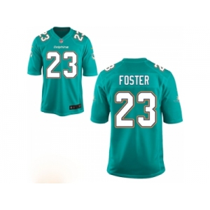 Youth Miami Dolphins #23 Adrian Foster Aqua Green Game Jersey