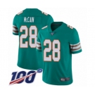 Youth Miami Dolphins #28 Bobby McCain Aqua Green Alternate Vapor Untouchable Limited Player 100th Season Football Jersey