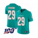 Youth Miami Dolphins #29 Minkah Fitzpatrick Aqua Green Team Color Vapor Untouchable Limited Player 100th Season Football Jersey