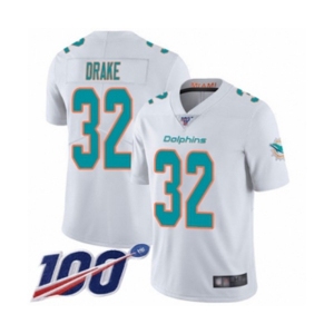 Youth Miami Dolphins #32 Kenyan Drake White Vapor Untouchable Limited Player 100th Season Football Jersey