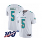 Youth Miami Dolphins #5 Jake Rudock White Vapor Untouchable Limited Player 100th Season Football Jersey