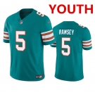 Youth Miami Dolphins #5 Jalen Ramsey Aqua 2023 F.U.S.E Vapor Limited Stitched Football Jersey