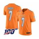 Youth Miami Dolphins #7 Jason Sanders Limited Orange Rush Vapor Untouchable 100th Season Football Jersey