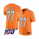 Youth Miami Dolphins #77 Adam Joseph Duhe Limited Orange Rush Vapor Untouchable 100th Season Football Jersey