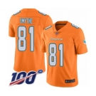 Youth Miami Dolphins #81 Durham Smythe Limited Orange Rush Vapor Untouchable 100th Season Football Jersey