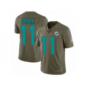 Youth Nike Miami Dolphins #11 DeVante Parker Limited Olive 2017 Salute to Service NFL Jersey