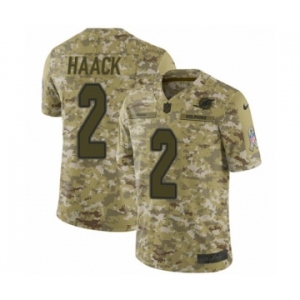 Youth Nike Miami Dolphins #2 Matt Haack Limited Camo 2018 Salute to Service NFL Jersey