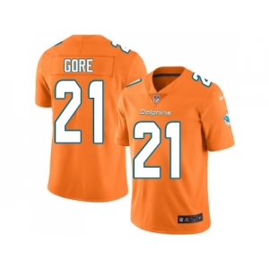 Youth Nike Miami Dolphins #21 Frank Gore Orange Stitched NFL Limited Rush Jersey