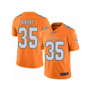 Youth Nike Miami Dolphins #35 Walt Aikens Limited Orange Rush NFL Jersey