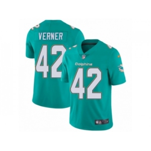 Youth Nike Miami Dolphins #42 Alterraun Verner Aqua Green Team Color Vapor Untouchable Limited Player NFL Jersey