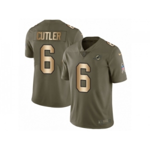Youth Nike Miami Dolphins #6 Jay Cutler Limited Olive Gold 2017 Salute to Service NFL Jersey