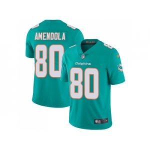 Youth Nike Miami Dolphins #80 Danny Amendola Aqua Green Team Color Stitched NFL Vapor Untouchable Limited Jersey