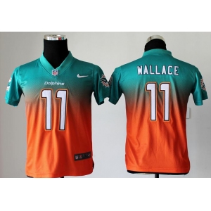 nike youth nfl jerseys miami dolphins #11 wallace green-orange[nike drift fashion][second version]