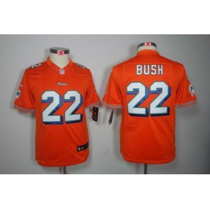 nike youth nfl jerseys miami dolphins #22 bush orange[nike limited]