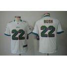 nike youth nfl jerseys miami dolphins #22 bush white[nike limited]