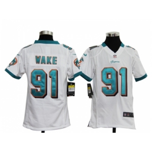 nike youth nfl jerseys miami dolphins #91 wake white[nike]