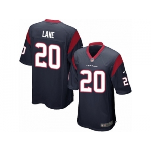 Men Nike Houston Texans #20 Jeremy Lane Game Navy Blue Team Color NFL Jersey