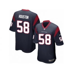 Men Nike Houston Texans #58 Lamarr Houston Game Navy Blue Team Color NFL Jersey