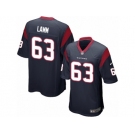 Men Nike Houston Texans #63 Kendall Lamm Game Navy Blue Team Color NFL Jerseys