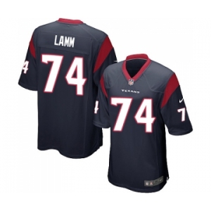 Men's Nike Houston Texans #74 Kendall Lamm Game Navy Blue Team Color NFL Jersey