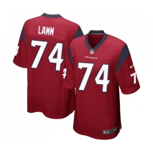 Men's Nike Houston Texans #74 Kendall Lamm Game Red Alternate NFL Jersey