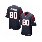 Men's Nike Houston Texans #80 Andre Johnson Game Navy Blue Team Color NFL Jersey
