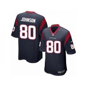 Men's Nike Houston Texans #80 Andre Johnson Game Navy Blue Team Color NFL Jersey
