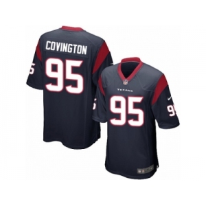 Men's Nike Houston Texans #95 Christian Covington Game Navy Blue Team Color NFL Jersey