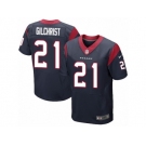 Men Nike Houston Texans #21 Marcus Gilchrist Elite Navy Blue Team Color NFL Jersey