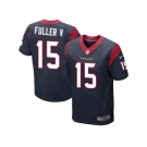 Men's Nike Houston Texans #15 Will Fuller V Elite Navy Blue Team Color NFL Jersey