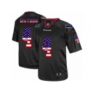 Men's Nike Houston Texans #4 Deshaun Watson Elite Black USA Flag Fashion NFL Jersey