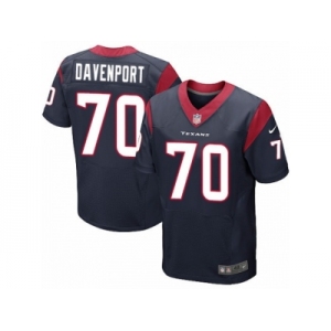 Men's Nike Houston Texans #70 Julien Davenport Elite Navy Blue Team Color NFL Jersey