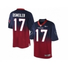 Nike Houston Texans #17 Brock Osweiler Navy Blue Red Men's Stitched NFL Elite Fadeaway Fashion Jersey