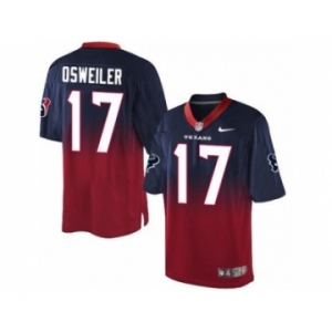 Nike Houston Texans #17 Brock Osweiler Navy Blue Red Men's Stitched NFL Elite Fadeaway Fashion Jersey