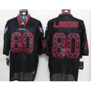 nike nfl jerseys houston texans #80 a.johnson black[Elite united sideline]