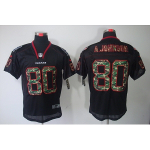 nike nfl jerseys houston texans #80 a.johnson black[camo fashion Elite]